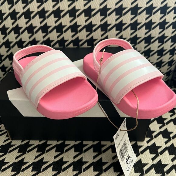 Adidas adilette Estrap Toddler Swimming Slides- Size 8K - Picture 1 of 6